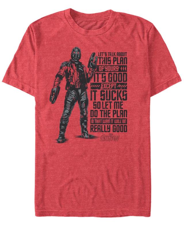 Marvel Mens Avengers Infinity War Star Lord Your Plan Sucks Short Sleeve T-Shirt Product Image