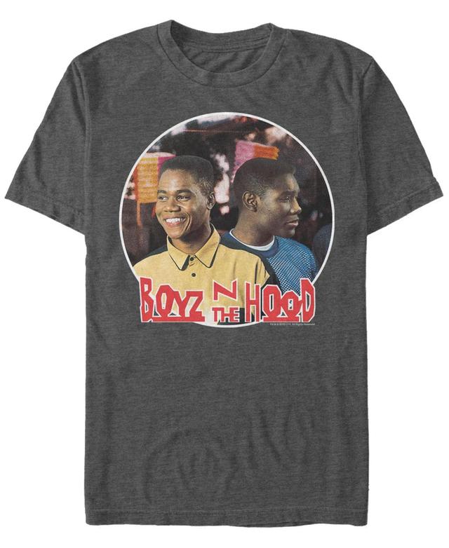 Mens Boyz N The Hood Tre and Ricky Smiling Circle Portrait Tee Grey Heather Product Image