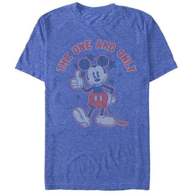 Disneys Mens Mickey Mouse The One And Only Graphic Tee Royal Grey Product Image