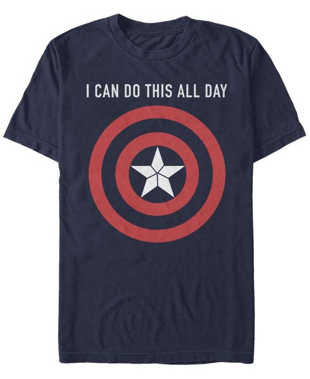 Mens Marvel Captain America I Can Do This All Day Shield Portrait Graphic Tee Blue Product Image