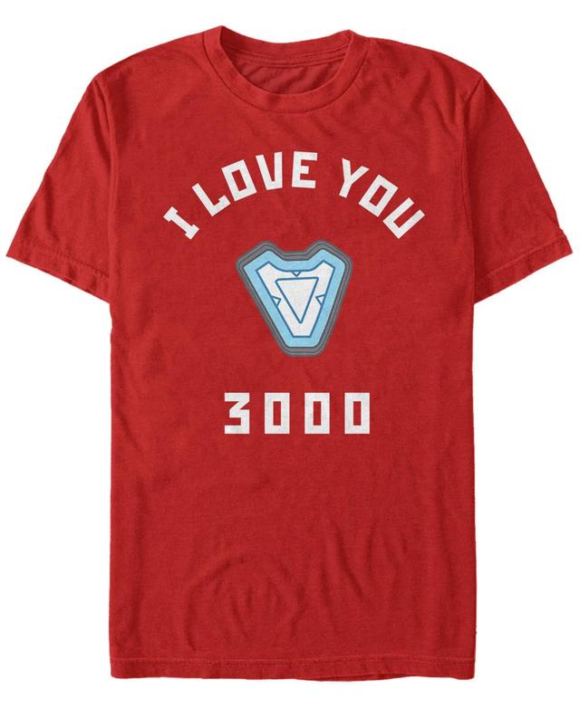 Marvel Mens Avengers Endgame Core Reactor I Love You 3000, Short Sleeve T-shirt Product Image