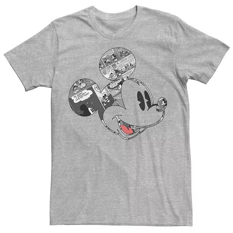 Mens Disney Mickey & Friends Mickey Comic Fill Tee Athletic Grey Product Image