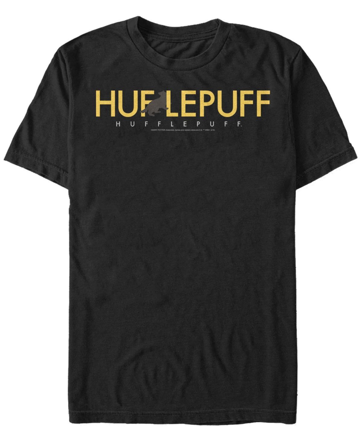 Fifth Sun Harry Potter Mens Hufflepuff Text Logo Short Sleeve T-Shirt Product Image