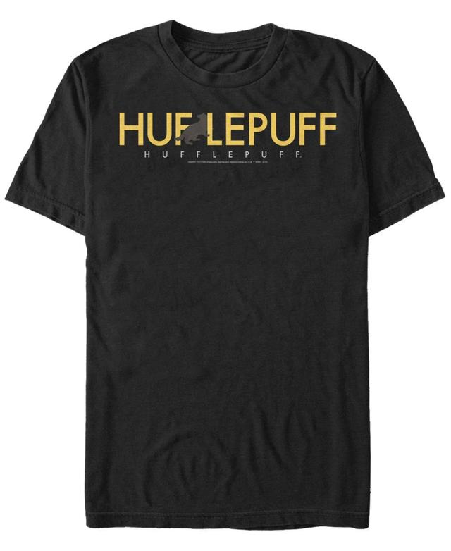 Fifth Sun Harry Potter Mens Hufflepuff Text Logo Short Sleeve T-Shirt Product Image