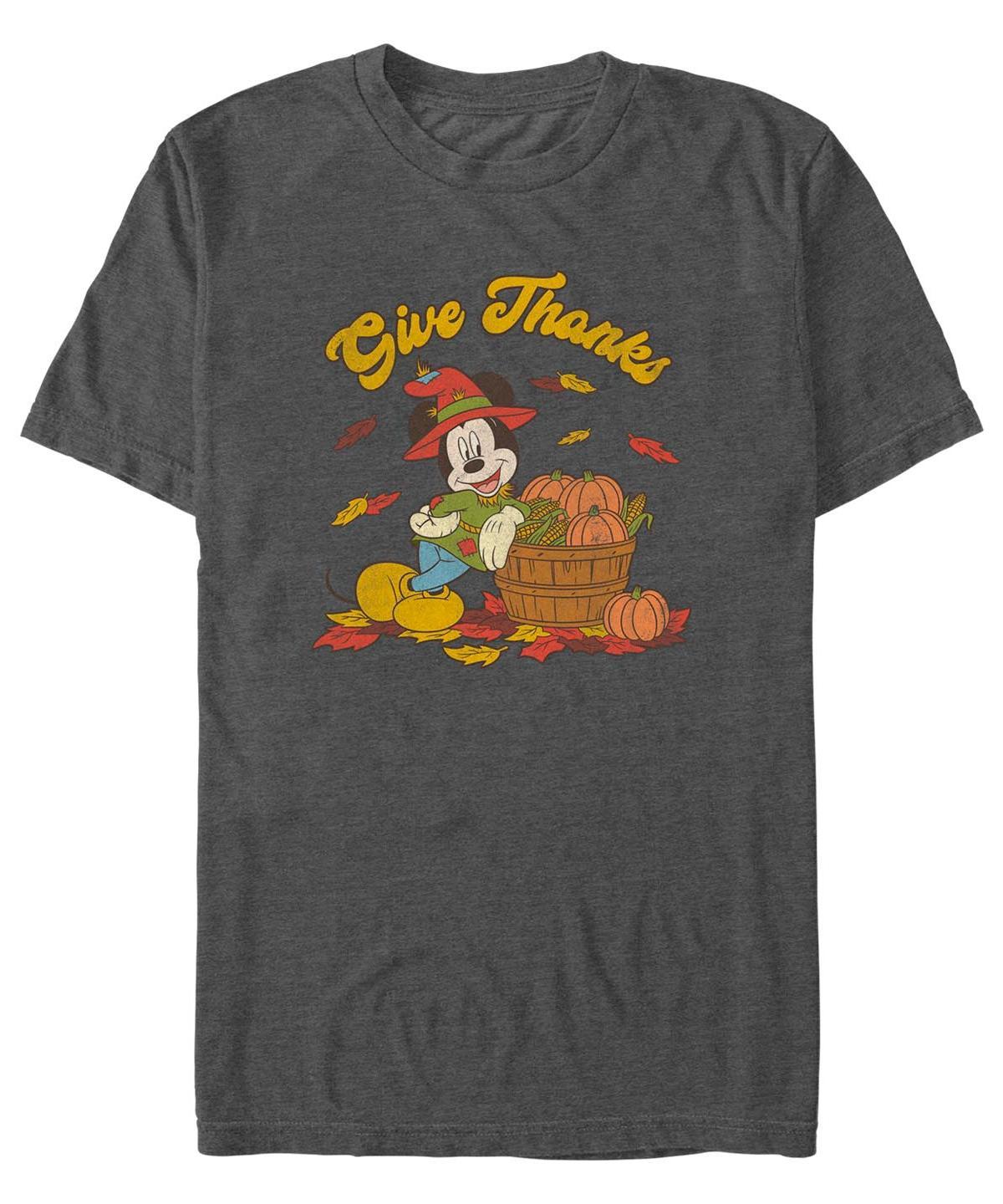 Fifth Sun Mens Mickey Classic Thankful Mouse Short Sleeves T-shirt Product Image