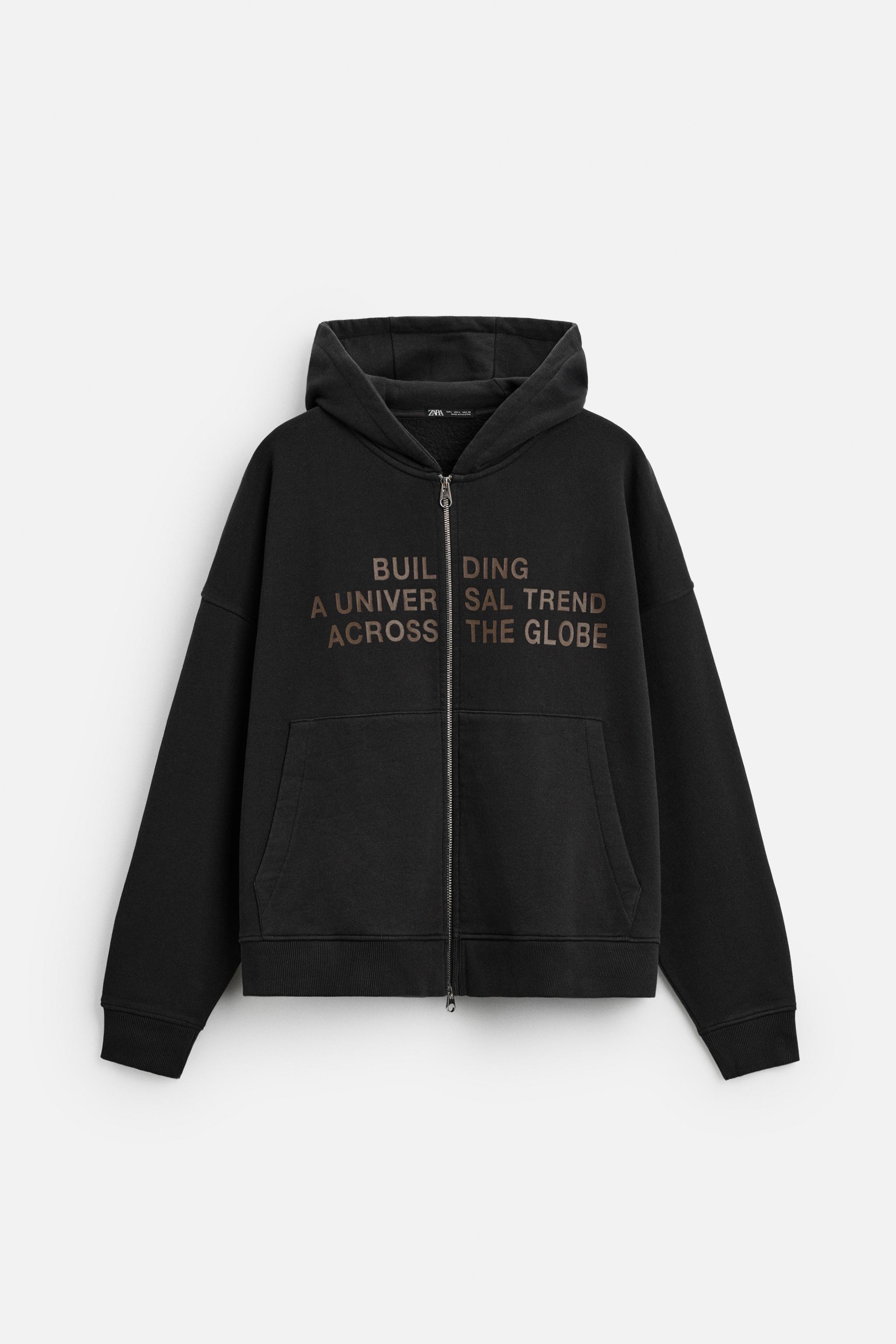 WASHED TEXT ZIP SWEATSHIRT Product Image