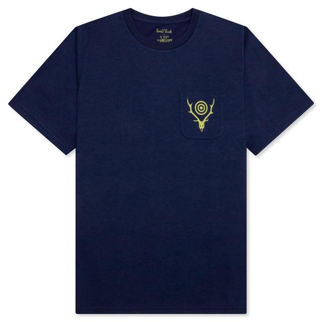 Round Pocket S/S Tee - Navy Male Product Image