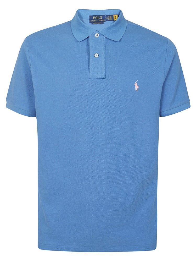 Pony Embroidered Polo Shirt In Blue Product Image