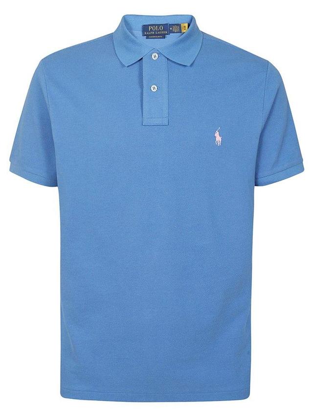 Pony Embroidered Polo Shirt In Blue Product Image