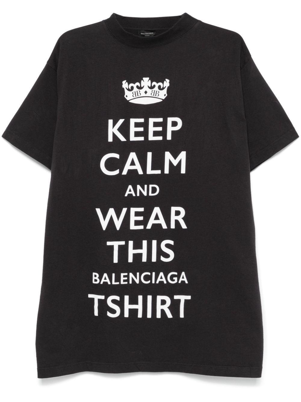 BALENCIAGA Keep Calm T-shirt In Black Product Image