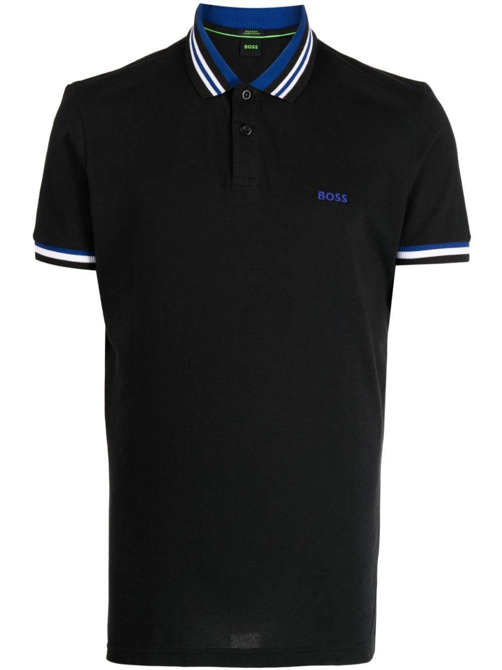 HUGO BOSS Paddy 2 Cotton Polo Shirt In Black Product Image