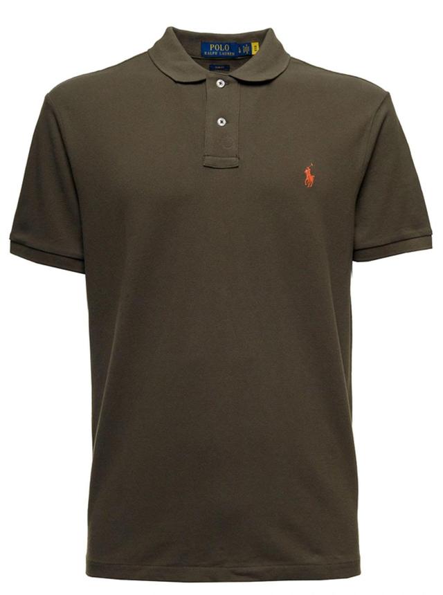 Green Cotton Piquet Polo Shirt Product Image