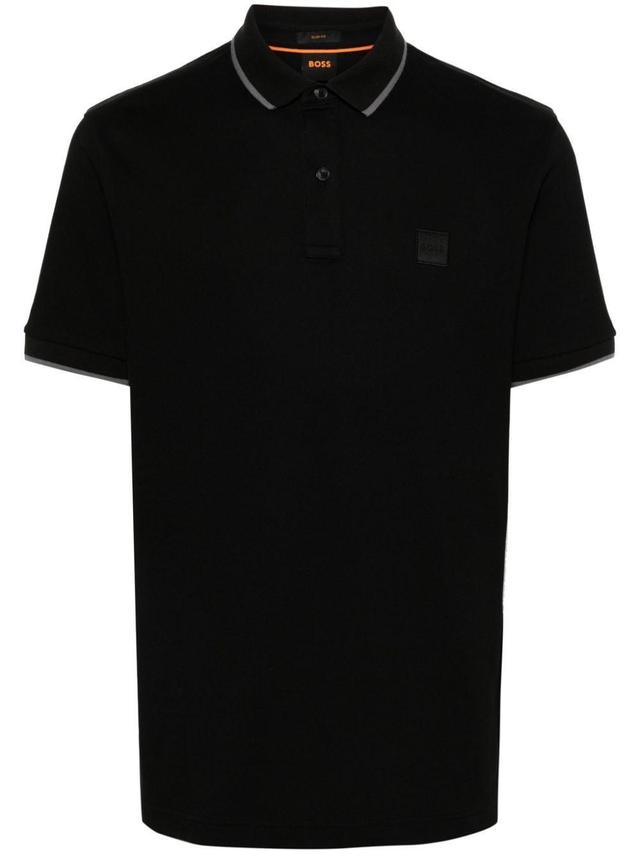 Logo-appliqué Polo Shirt In Black Product Image