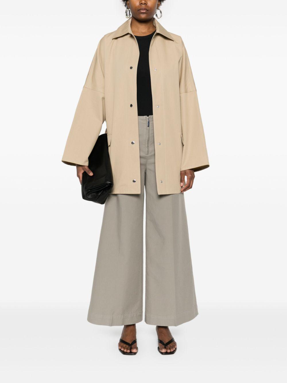 TOTÊME Cotton Twill Overshirt Jacket In Fawn Product Image