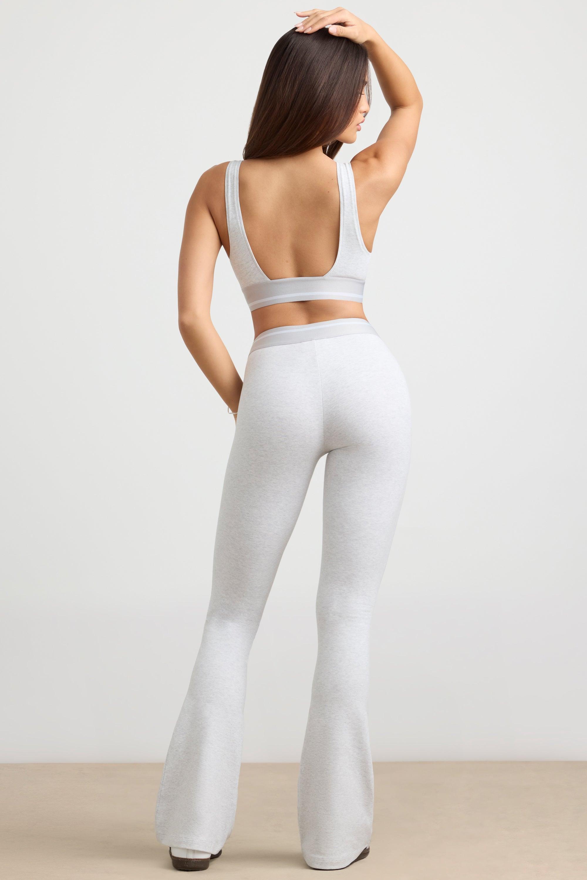 High-Waist Kick Flare Trousers in Grey Marl Product Image