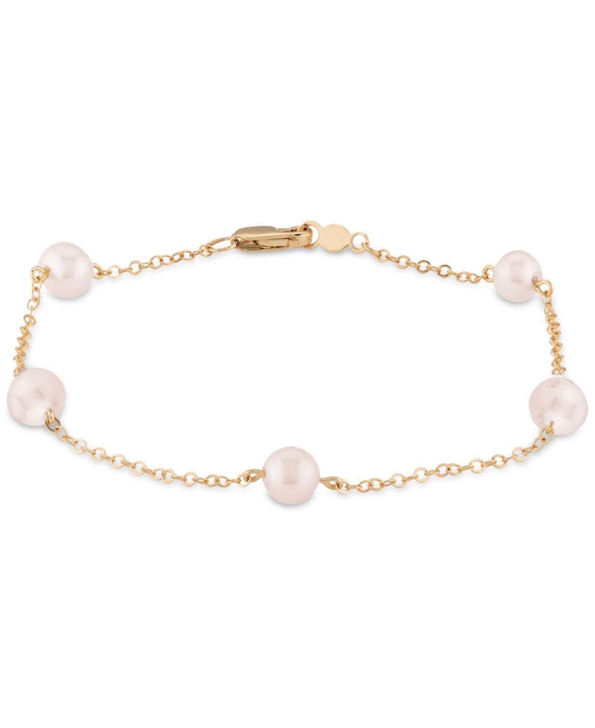 Saks Fifth Avenue Made in Italy Saks Fifth Avenue Women's 14K Yellow Gold & 5MM Freshwater Pearl Bracelet  - female - Size: one-size Product Image