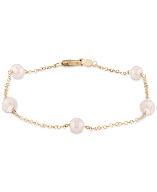 Saks Fifth Avenue Made in Italy Saks Fifth Avenue Women's 14K Yellow Gold & 5MM Freshwater Pearl Bracelet  - female - Size: one-size Product Image