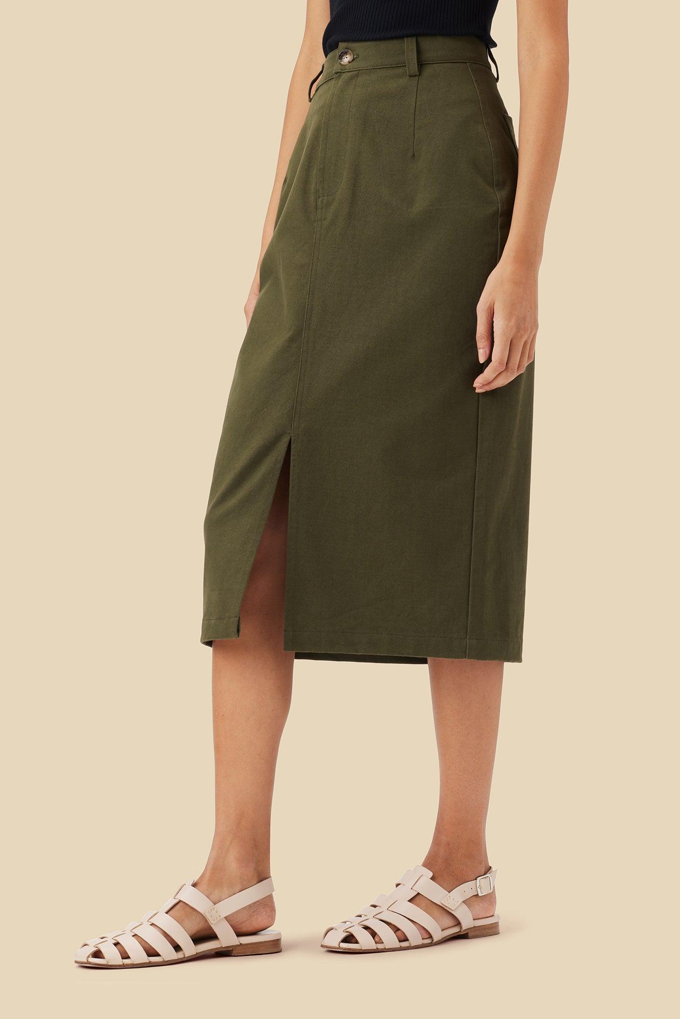 Lina Organic Cotton Skirt - Calla Green Product Image