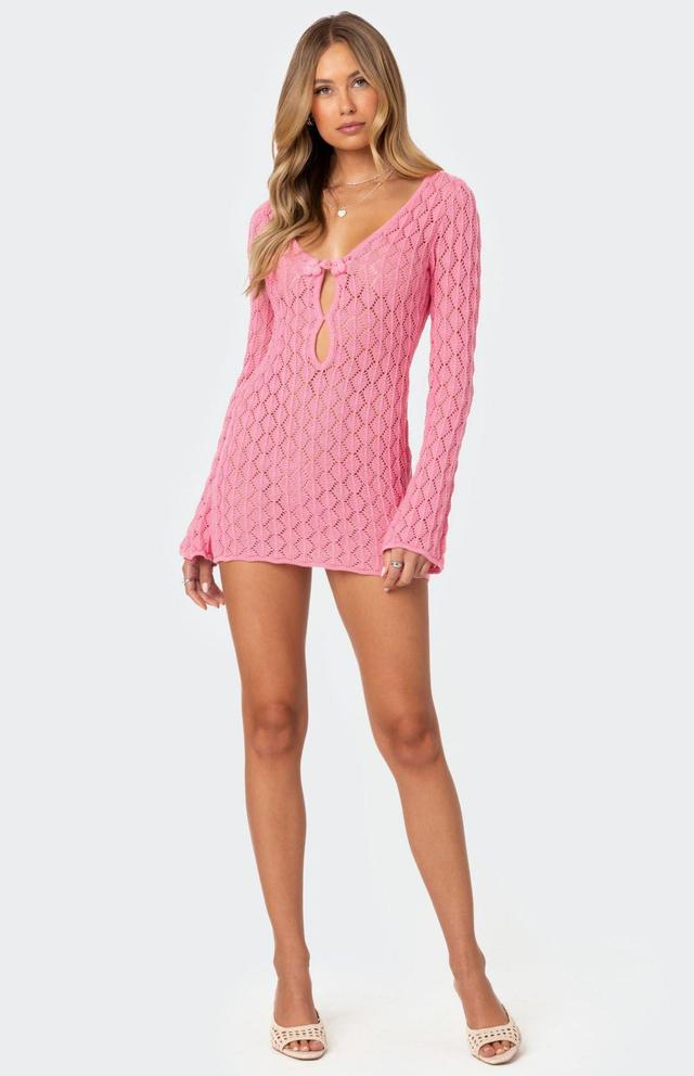 Edikted Women's Brie Cut Out Crochet Mini Dress Product Image