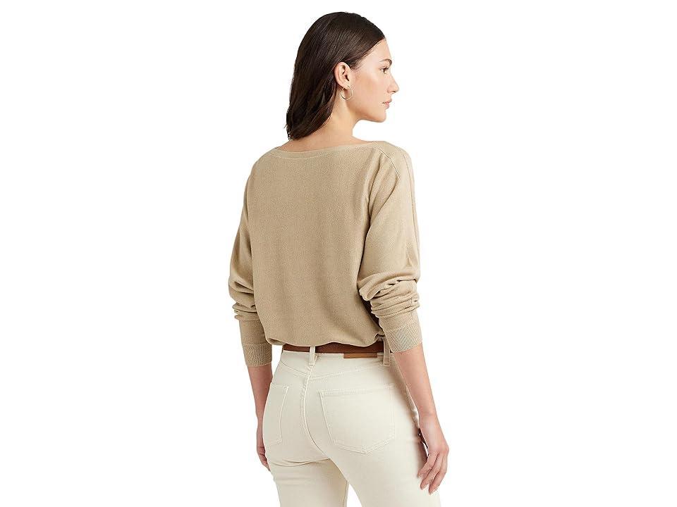 Lauren Ralph Lauren Petite Cotton-Blend Dolman-Sleeve Sweater (Birch Tan) Women's Sweater Product Image