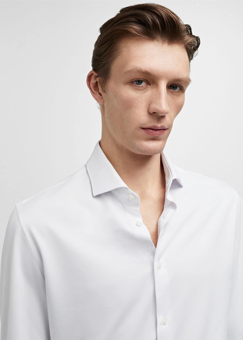 MANGO MAN - Slim fit cotton suit shirt whiteMen Product Image