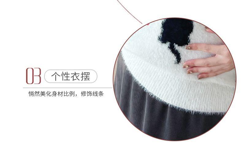 Maternity Round Neck Cat Print Sweater Product Image