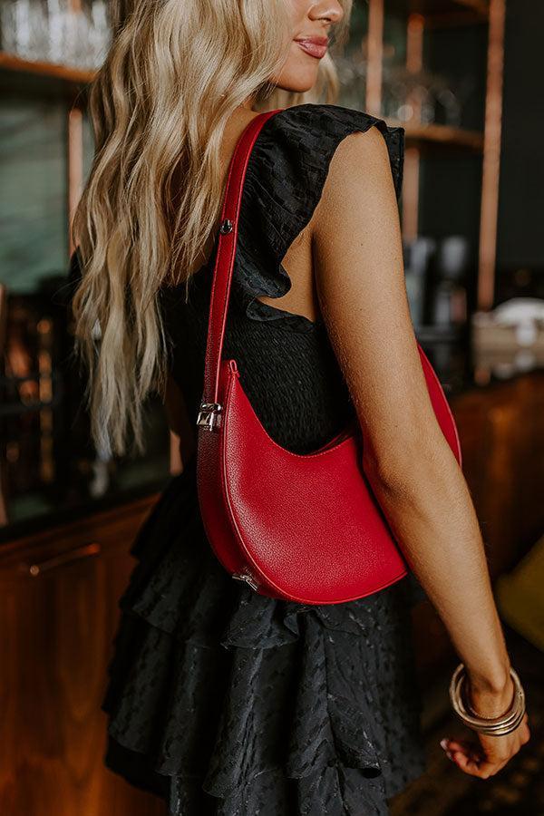 Chic Moment Faux Leather Purse In Red Product Image