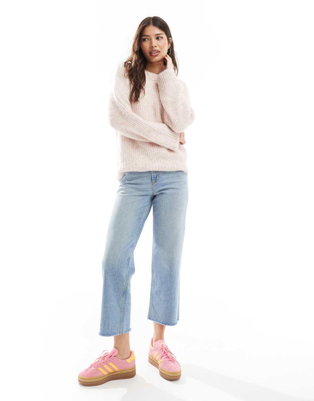 Cotton On relaxed fit sweater in pink Product Image