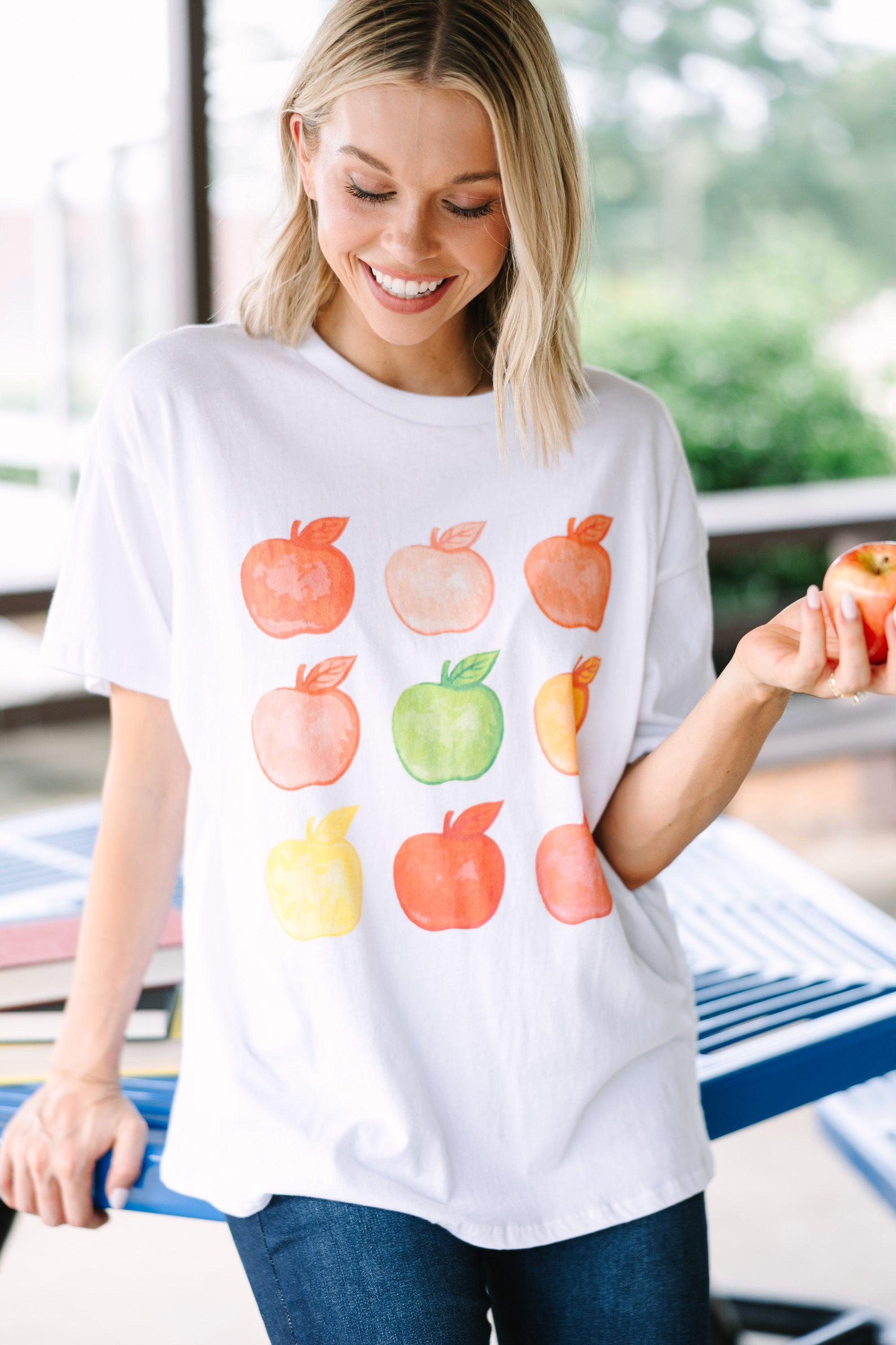 Have An Apple White Graphic Tee Female Product Image