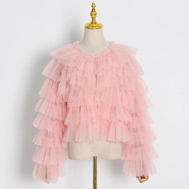 Mesh Ruffle Jacket Product Image