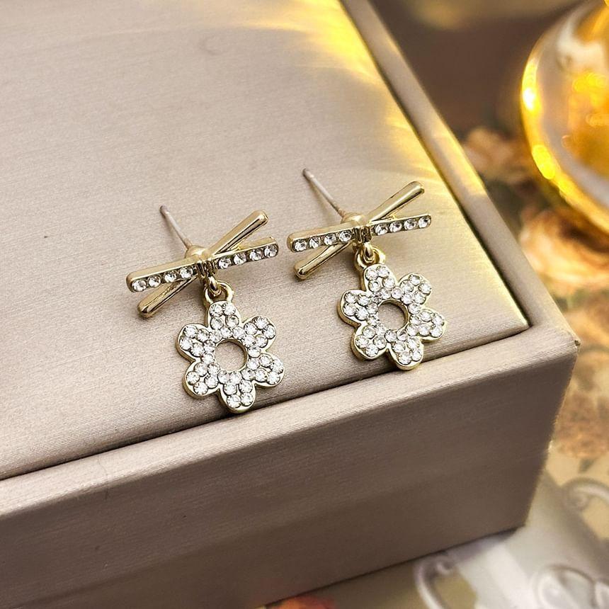 Floral CZ Dangle Earring Product Image