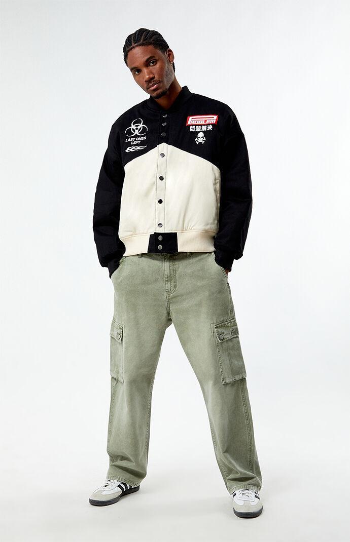 Men's Rave Race Jacket in Black/Cream - Product Image