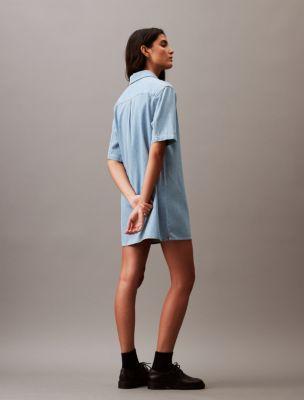 Chambray Mini Shirt Dress Product Image