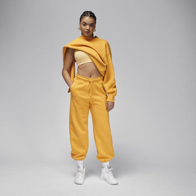 Jordan Womens Jordan Flight Fleece Crew - Womens Yellow Ochre/Heather Product Image