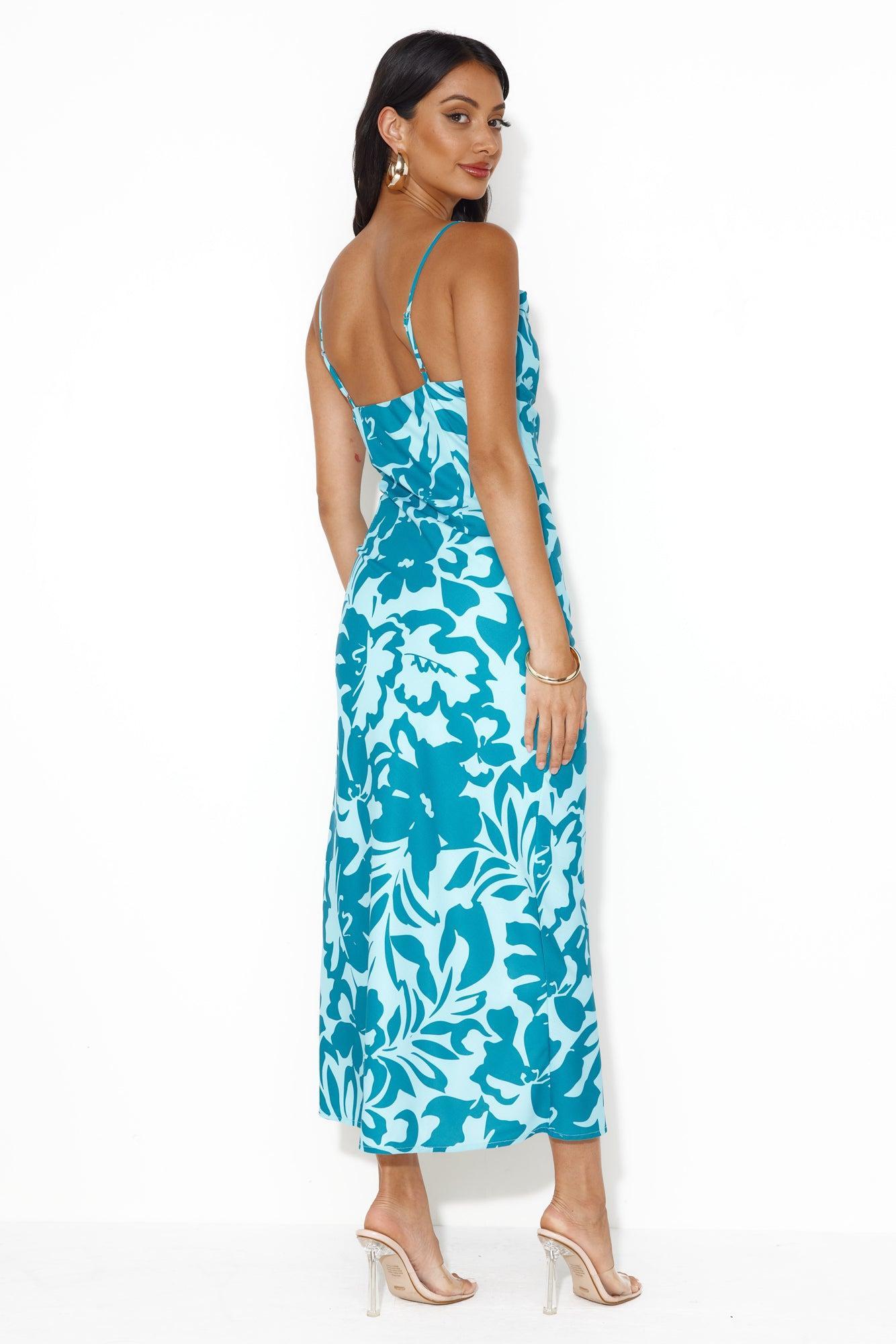 Beauty Of Music Maxi Dress Teal Product Image