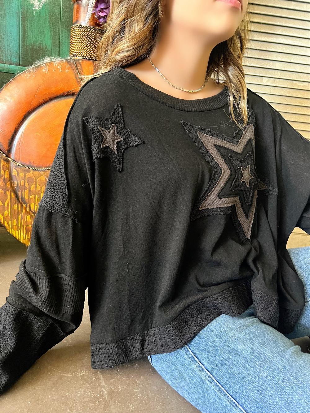 Black Multi Layered Star Top Product Image