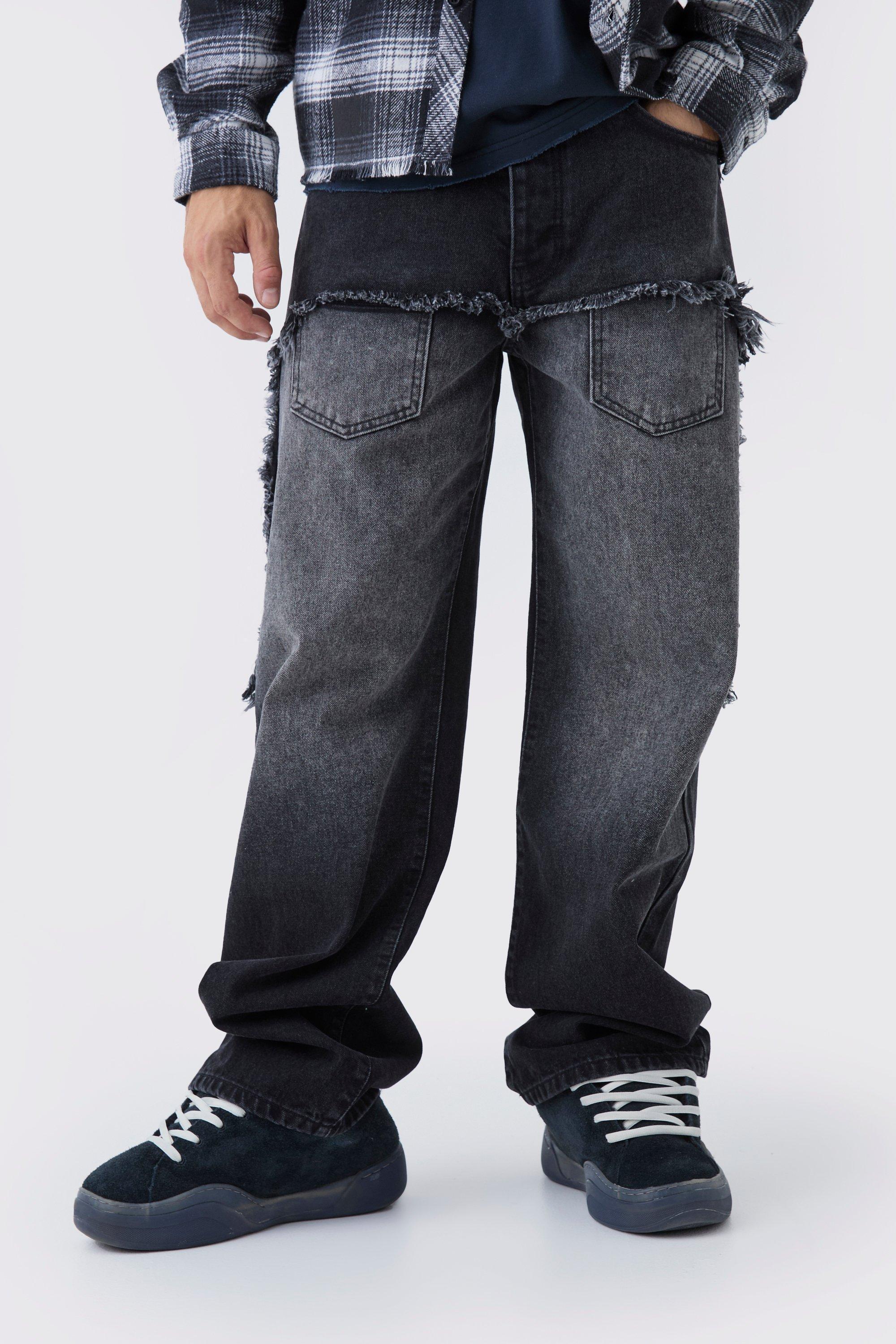 Relaxed Rigid Faux Layer Denim Jeans | boohooMAN USA Product Image