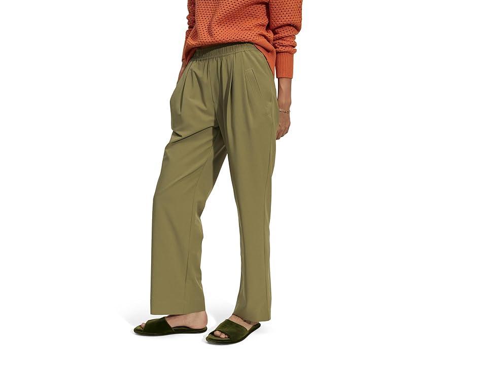 Varley Tacoma Straight Pleat Pants (Martini Olive) Women's Clothing Product Image