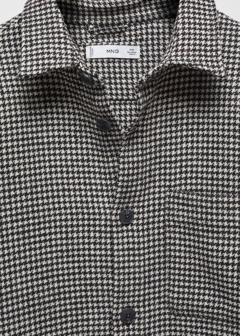 MANGO MAN - Houndstooth overshirt blackMen Product Image