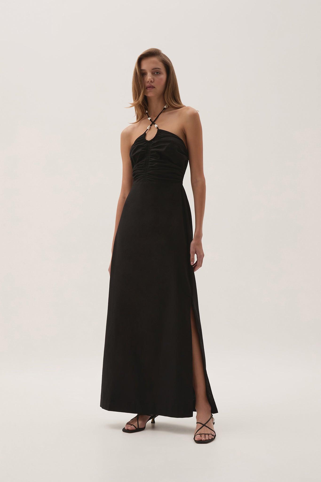 Akoya Ruched Midi Dress Product Image