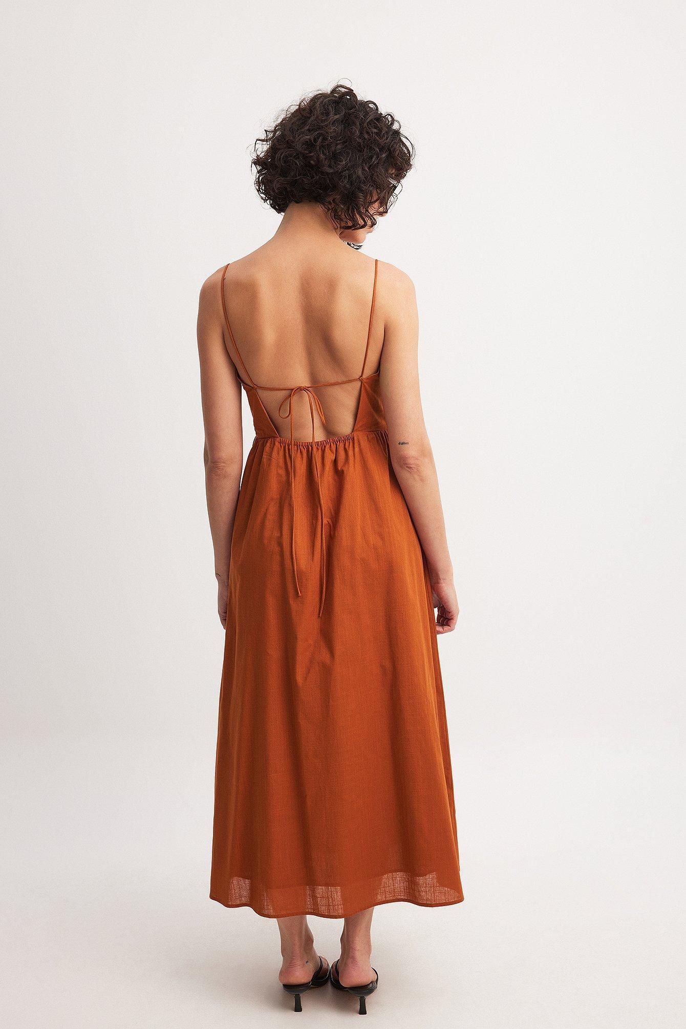 Open Back Tie Detail Midi Dress Product Image