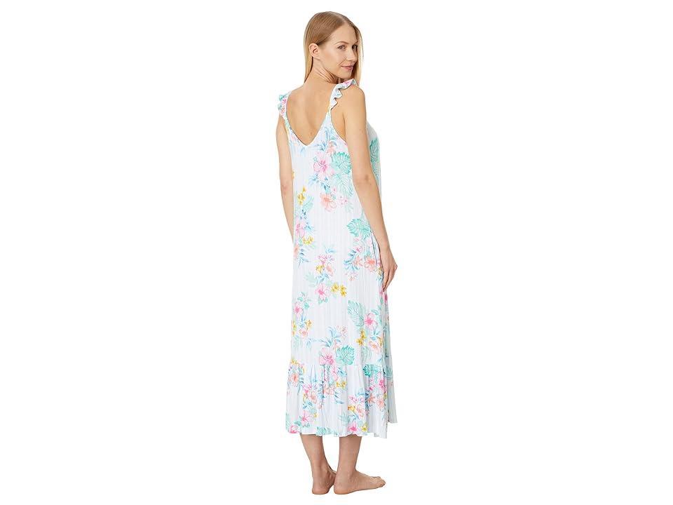 Tommy Bahama Sleeveless Floral Maxi Gown (Stripe Floral) Women's Pajama Product Image