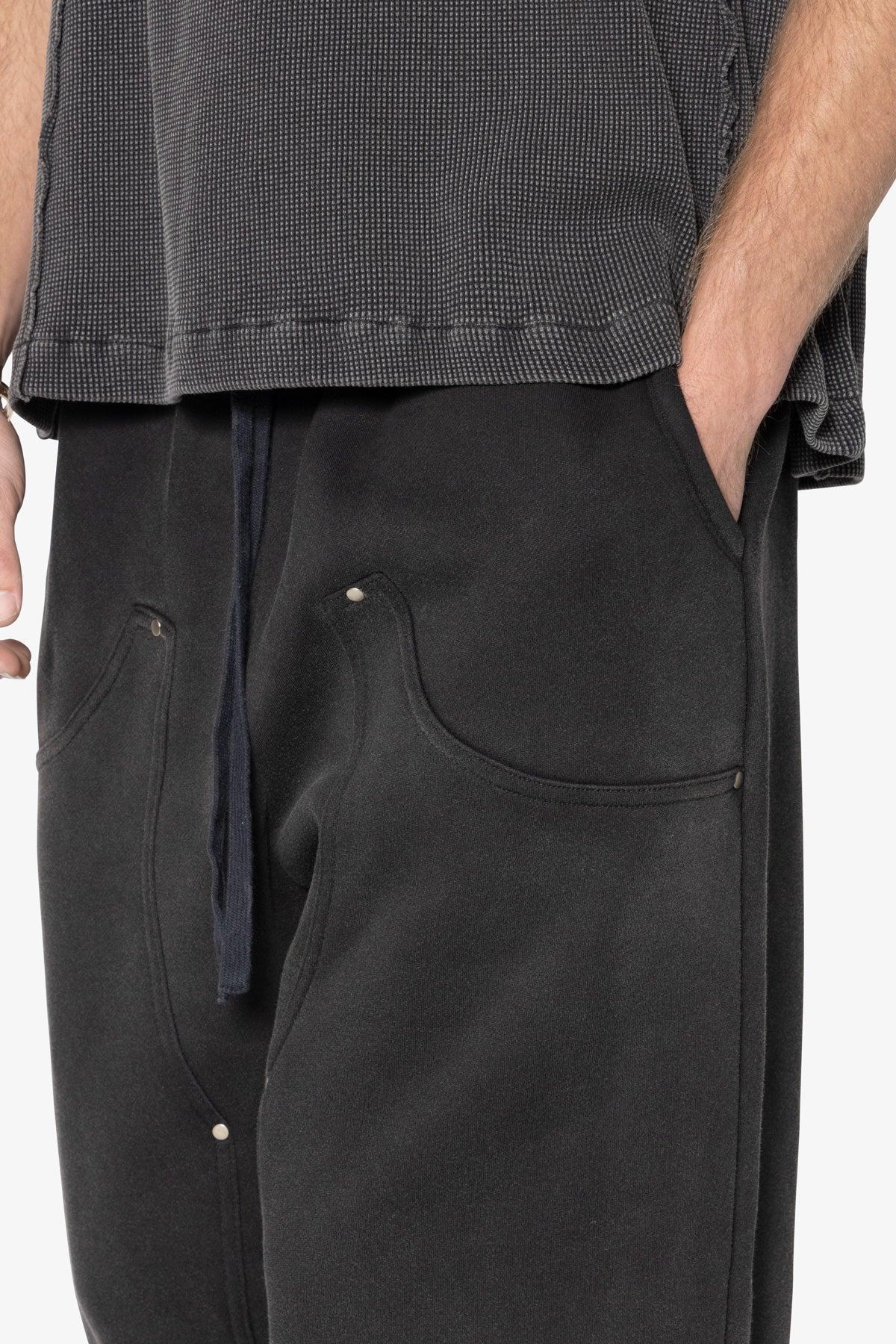 West Double Knee Sweatpants - Washed Black Product Image