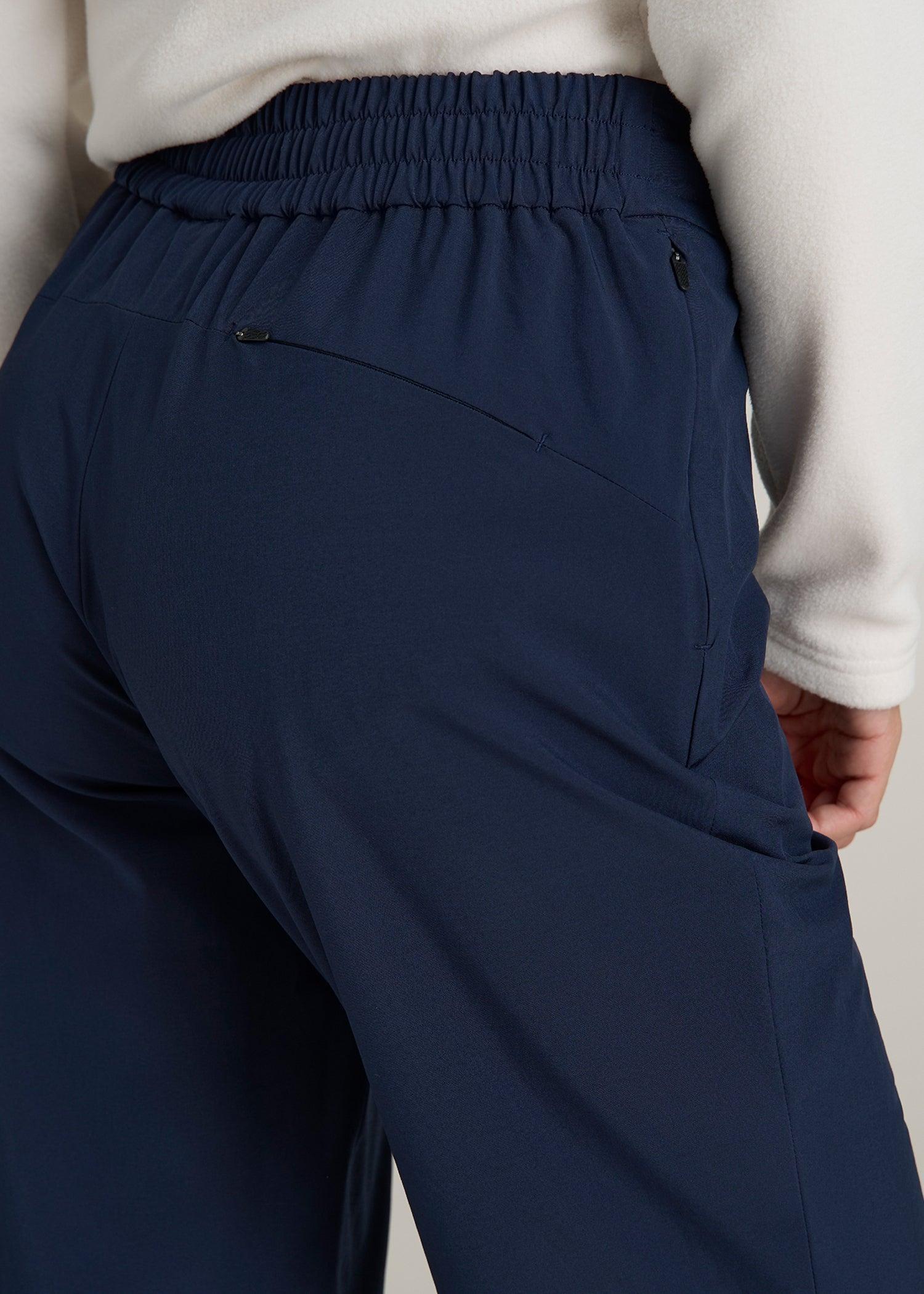 Pull On Fleece Lined Trouser Pants for Tall Women in Navy Product Image