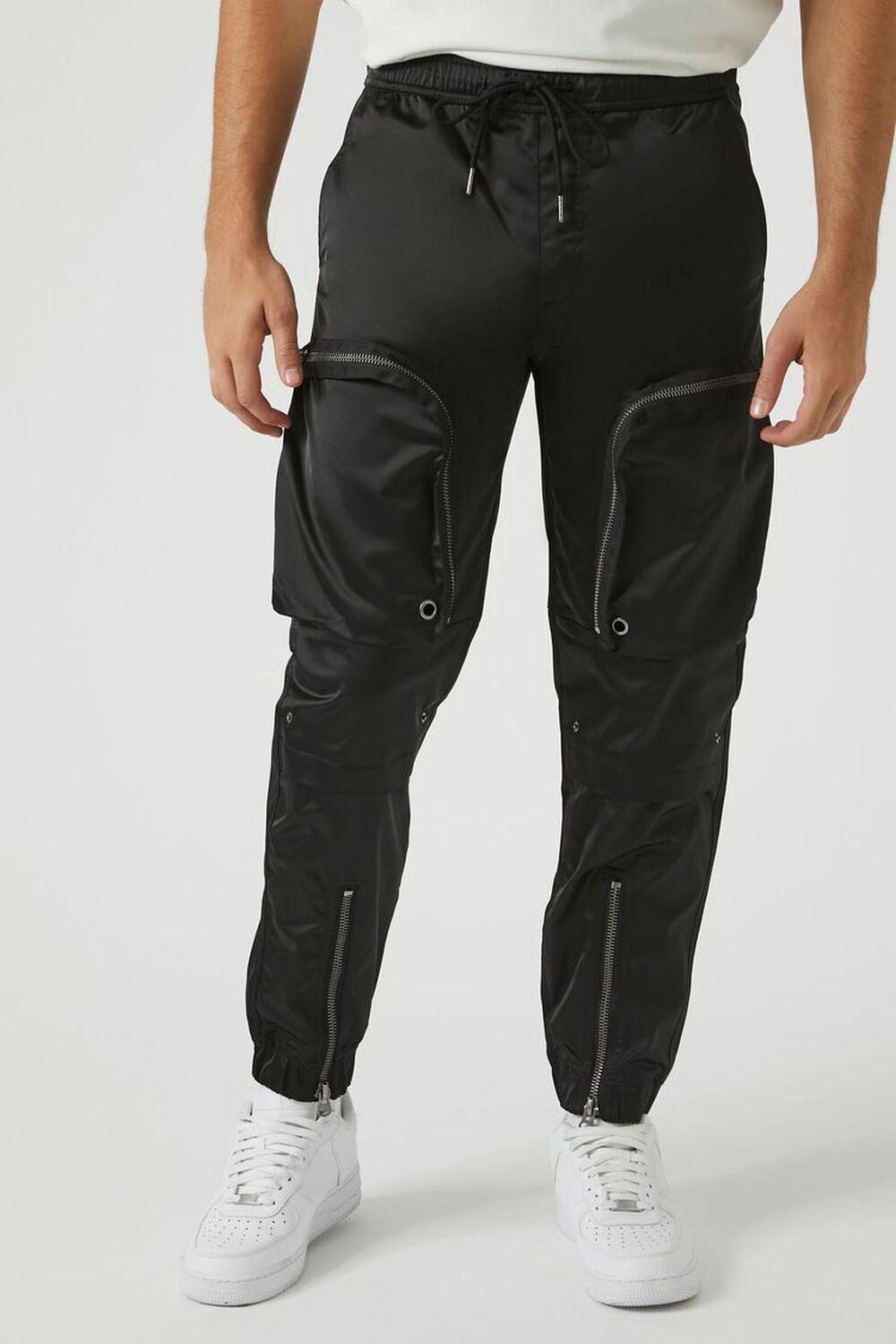 Satin 3D Pocket Cargo Joggers | Forever 21 Product Image