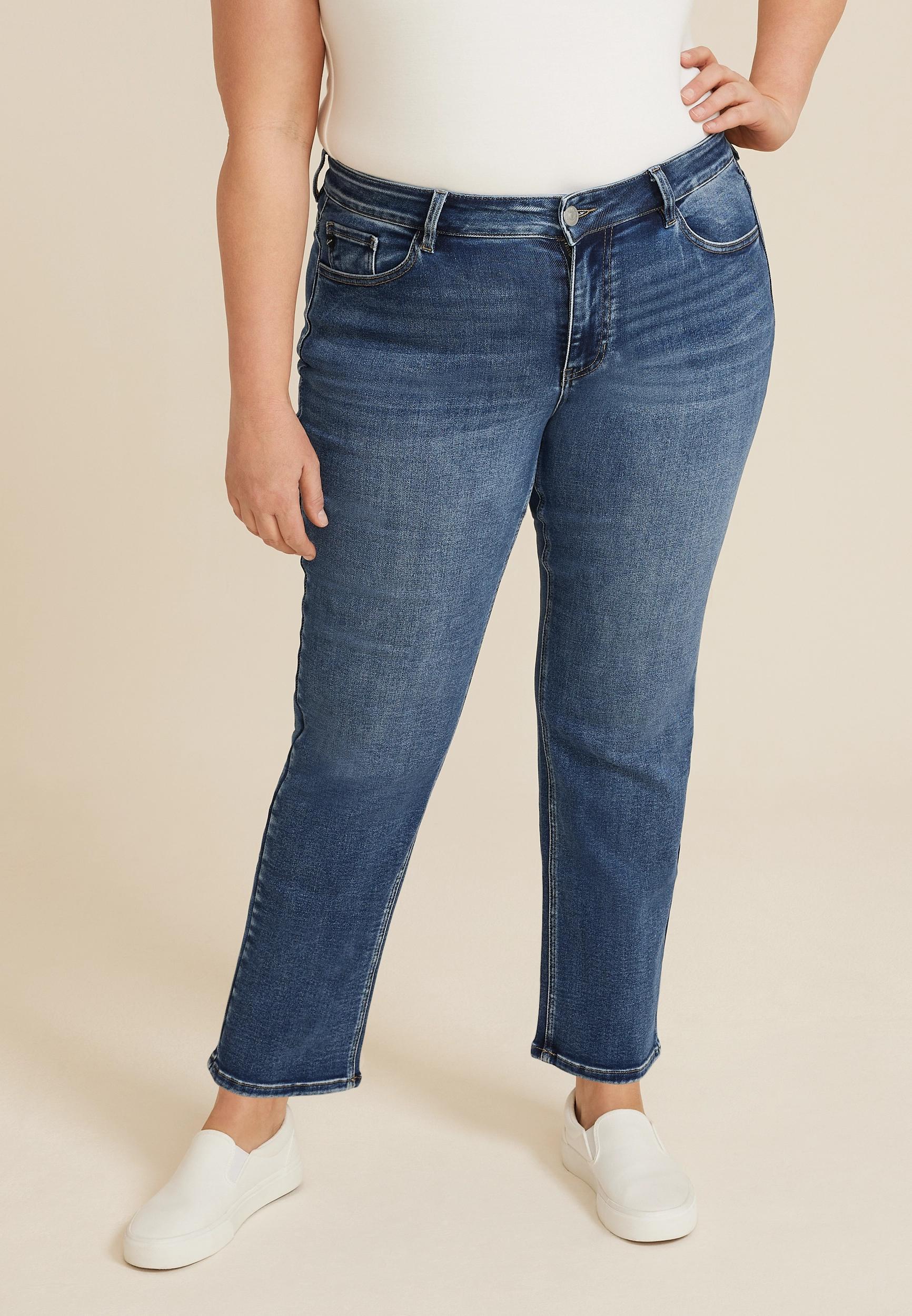 Kancan Plus Size Kancan Womens Essentials High Rise Straight Jeans Blue Size 18W - Maurices Product Image