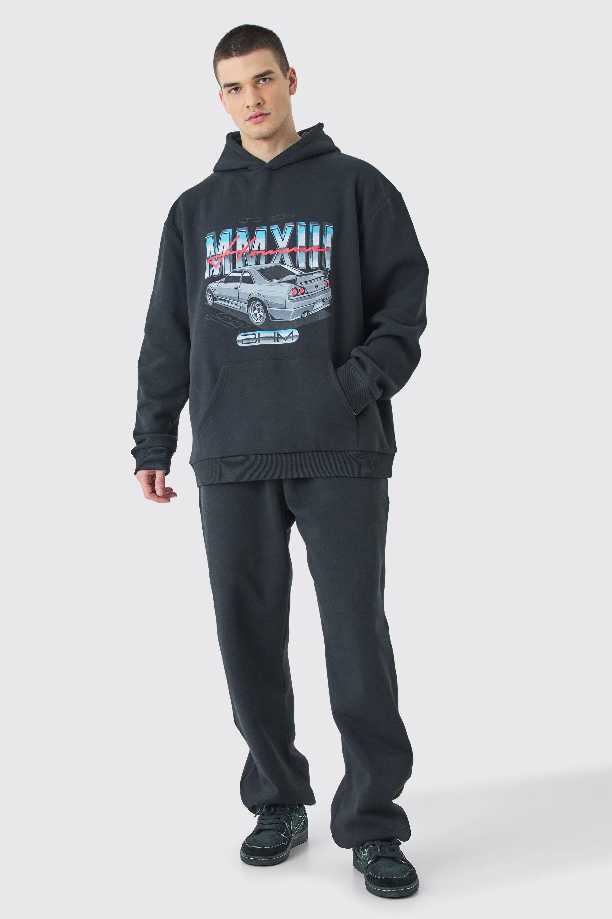 Tall Mmxiii Car Oversized Hooded Tracksuit | boohooMAN USA Product Image