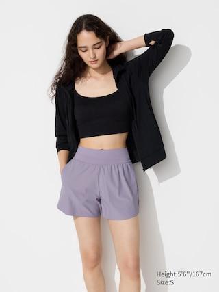 Womens Ultra Stretch Airism Shorts Purple 2XS UNIQLO US product image