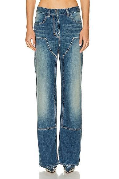 Givenchy Patches Wide Leg in Deep Blue - Blue. Size 28 (also in 24). Product Image