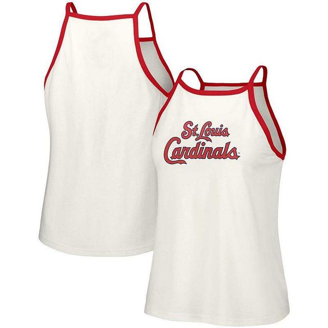 Women's Lusso  White St. Louis Cardinals Nadine Halter Tank Top Product Image